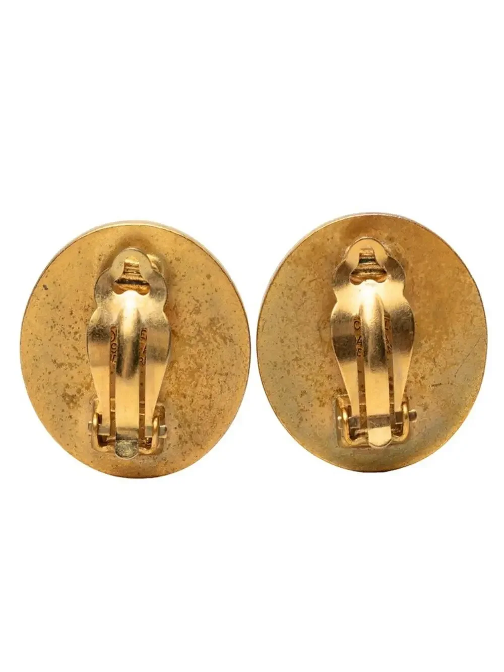 Chanel Cc Logo Round Clip-On Earrings #287807C69B